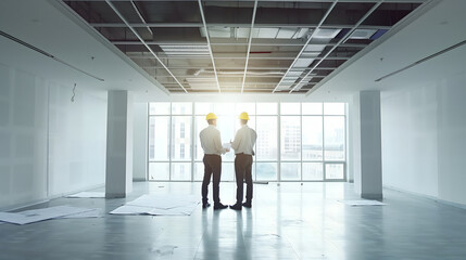 Fototapeta premium Construction Workers Planning Project