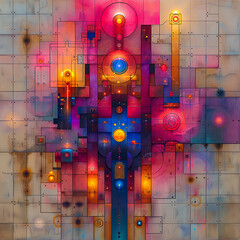 Glowing Geometry Unveiled: Neon Abstract Art