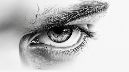 Fototapeta premium Realistic pencil drawing of animal eyes