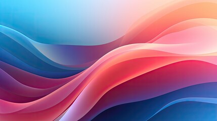 Abstract background with blue, pink, and red waves.