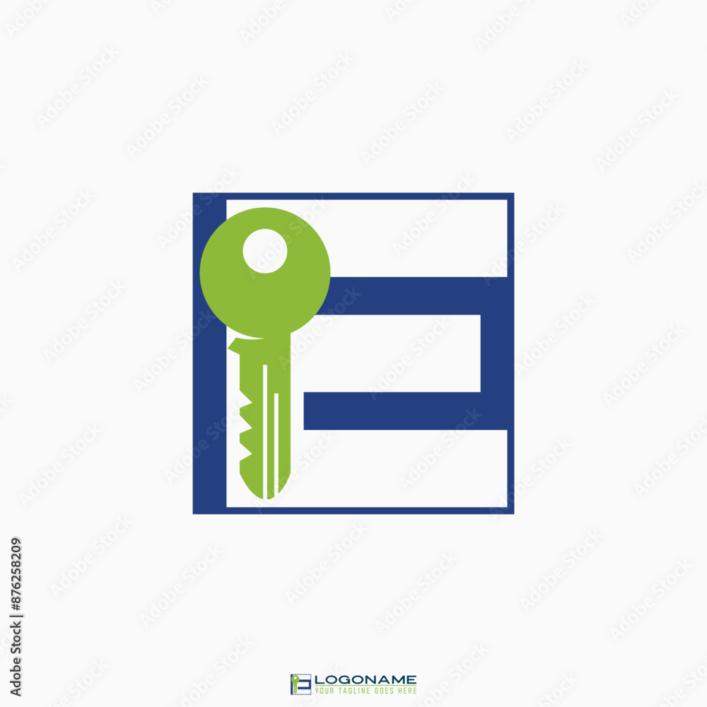 Poster logo design graphic concept creative abstract premium vector stock initial e font negative space hou
