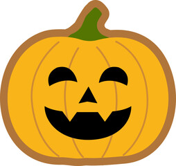 Halloween pumpkin shaped gingerbread cookie vector isolated