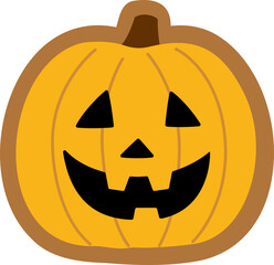 Halloween pumpkin shaped gingerbread cookie vector isolated