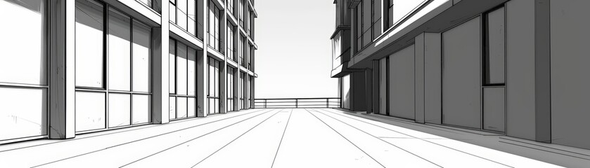 Minimalist line drawing animation storyboards