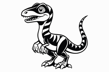 cartoon velociraptor silhouette vector illustration.eps