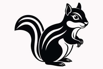 chipmunk silhouette vector illstration white background.eps