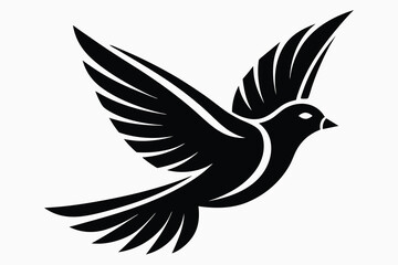 Flying bird logo icons minimal silhouette vector.eps