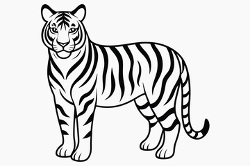 tiger clouring pages black and white.eps