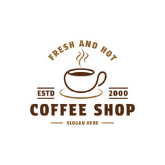 coffee cup logo design vintage retro style
