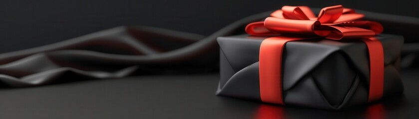 Elegant Black Friday sale set against a backdrop of dark, luxurious fabrics and obsidian textures, showcasing premium discounts and high-end products