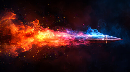 illustration fire shot with colorful fire explosion
