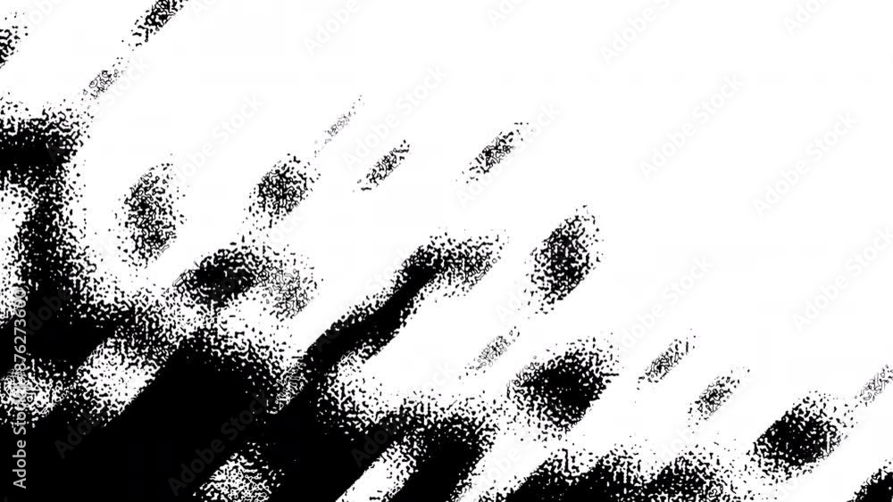 Aufkleber grunge pixelated dissolve gradient background. simple black and white pattern. 4k looped video.