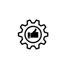 gear with like icon in vector isolated on white