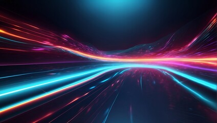 Obraz premium Abstract colorful digital waves background. Smooth elegant glowing waves surface 