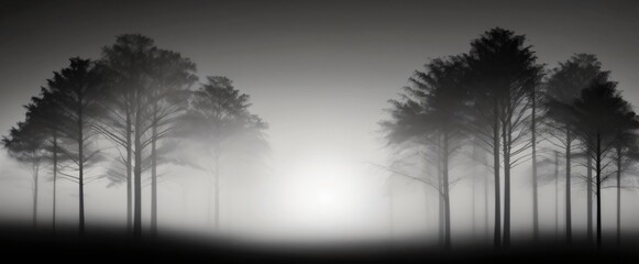 silhouette of a tree in a fog