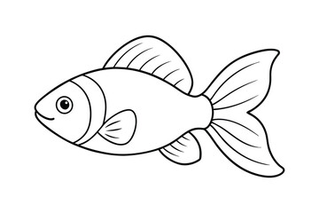 Minimalist Goldfish Vector Illustration - Perfect for Graphic Projects.
