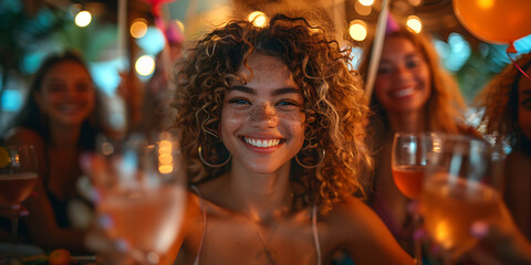 Birthday Cheer: Diverse Friends Celebrate Joyful Milestone