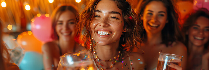 Obraz premium Joyful Birthday Celebration with Friends