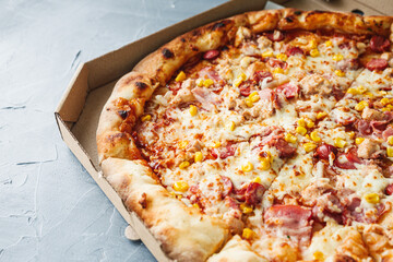 Pizza in a box for delivery