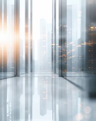 Minimal business infographic, copy space, dynamic, double exposure, modern workspace backdrop