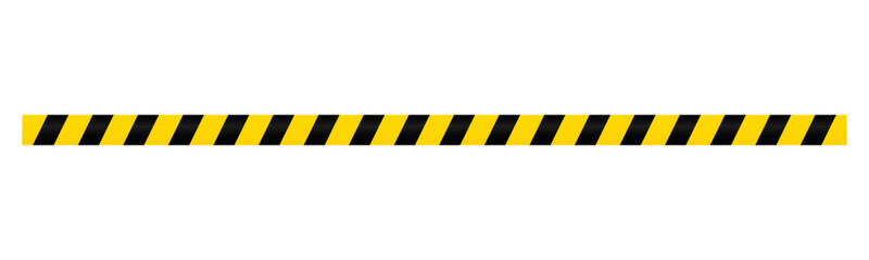 Vector Horizontal Yellow and Black Hazard Tape Isolated on Transparent Background - Caution Tape Illustration