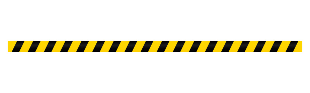 Vector Horizontal Yellow and Black Hazard Tape Isolated on Transparent Background - Caution Tape Illustration