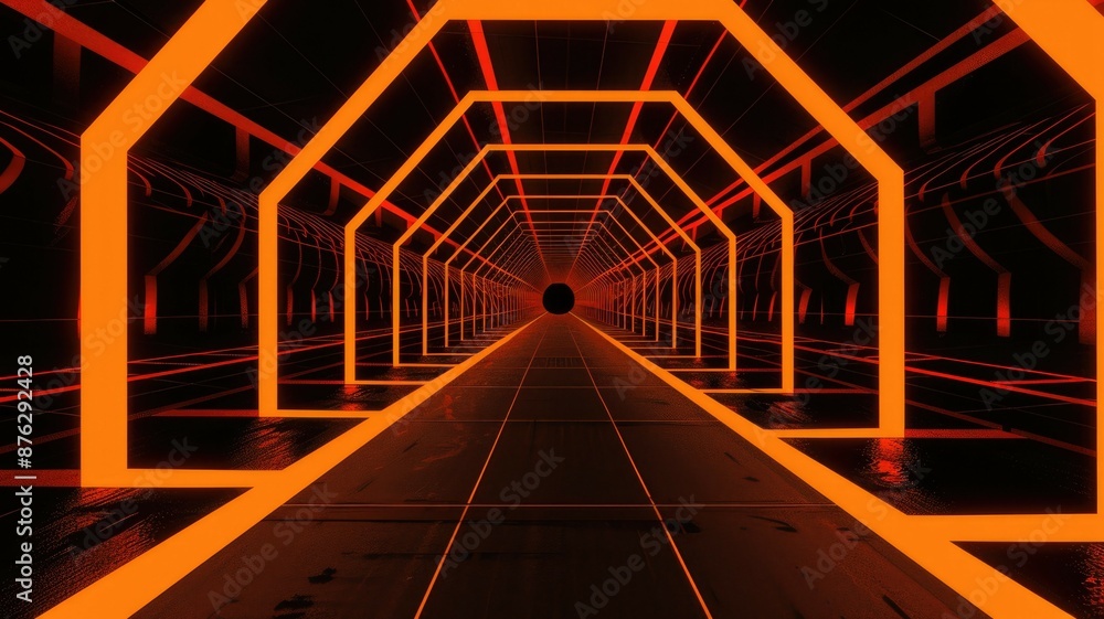 Poster abstract futuristic digital grid with glowing lines, perfect for technology and data-related visuals