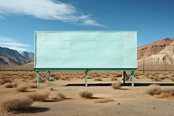 A blank large billboard mockup standing on a urban street, offering prime advertising space for promoting brands, events, and sevices