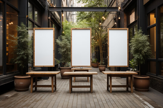 A blank large billboard mockup standing on a urban street, offering prime advertising space for promoting brands, events, and sevices