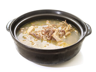 A pot of chicken soup