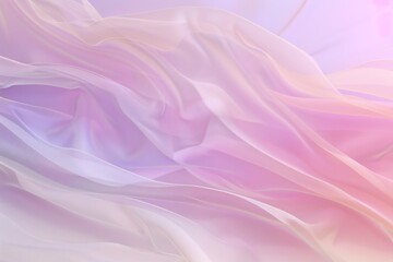 Obraz premium Abstract pastel pink and purple background with flowing sheer fabric in soft misty shades