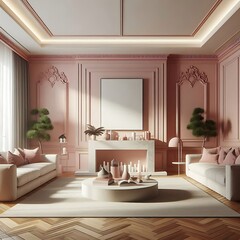Attractive livingroom interior design with the touch of green