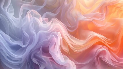 Obraz premium Fluid organic shapes merging in an abstract composition capturing a sense of natural movement and artistic fluidity with soft pastel colors
