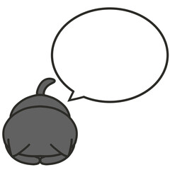 土下座する黒猫と吹き出し