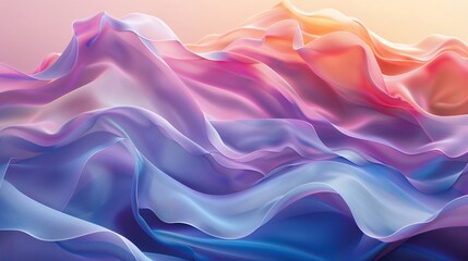 Obraz premium Soft flowing gradients blending seamlessly in an abstract design creating a sense of harmony and movement
