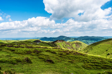 View on hills in Shropshire national park