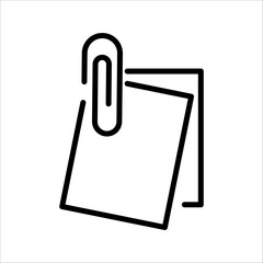 Paper clip icons set on white background. Attached link file icon.