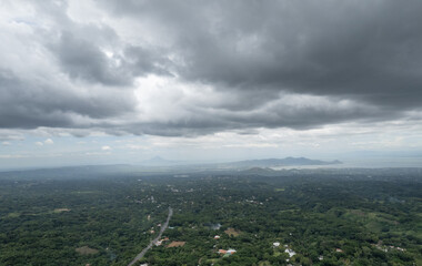 Aerial panoramic landscape of Central america
