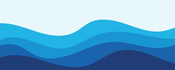 Sea waves layered vector background illustration and sea beach vector illustration.