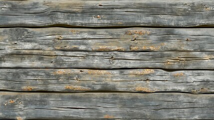 Obraz premium Weathered gray wooden planks seamlessly textured in a horizontal pattern create a rustic and timeless background.