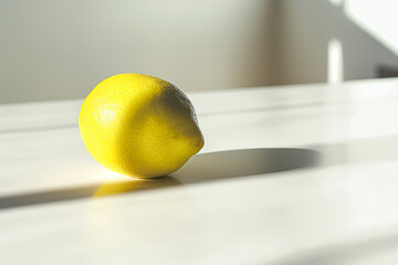 Lemon on white table