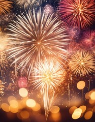 Fototapeta premium Spectacular New Year's Eve Fireworks Display