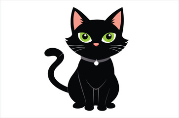 black cat cartoon,  black cat vector,  icon vector illustration,   cat silhouette of a   cat  isolated on a white background,  eps,  png,  svg,  vector 