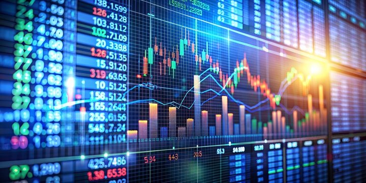 Stock Market Data Analysis Display, data visualization , financial market , stock market , chart analysis
