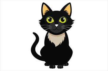 black cat cartoon,  black cat vector,  icon vector illustration,   cat silhouette of a   cat  isolated on a white background,  eps,  png,  svg,  vector 