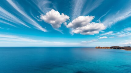 Obraz premium Create captivating dreamscapes showcasing swirling clouds, floating islands, and landscapes that spark the imagination. Clean and Clear Color, Realistic Photo, , Minimalism,