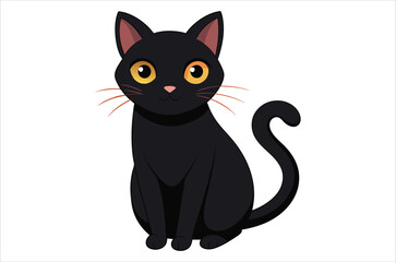 black cat cartoon,  black cat vector,  icon vector illustration,   cat silhouette of a   cat  isolated on a white background,  eps,  png,  svg,  vector 