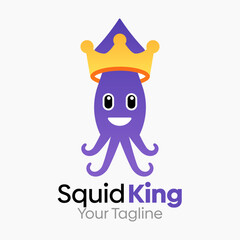 Squid King Logo Vector Template Design. Good for Business, Start up, Agency, and Organization