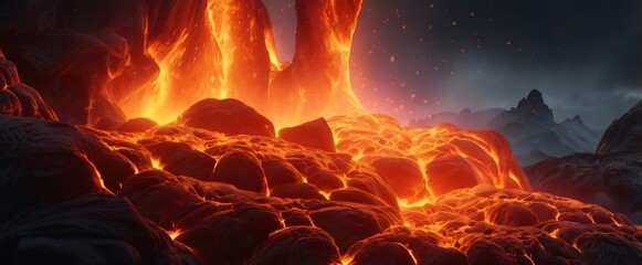 glow hot lava liquid background