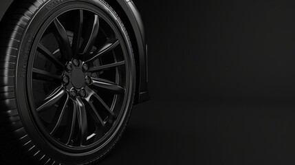 A 3D rendered banner for a car wheel business featuring a wheel on a black background.